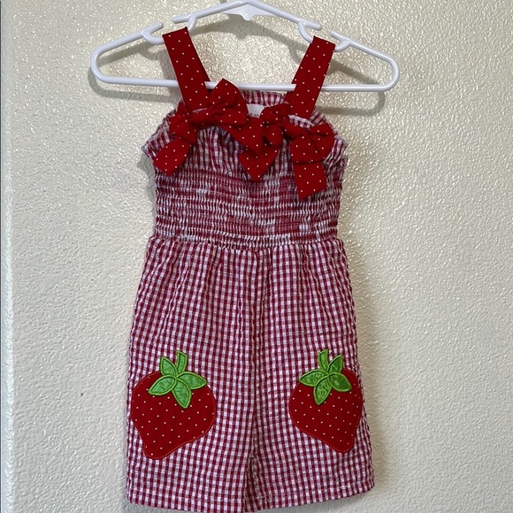 SHEIN Red and Green Jumpsuit with Ruffled Details - Picture 1 of 4
